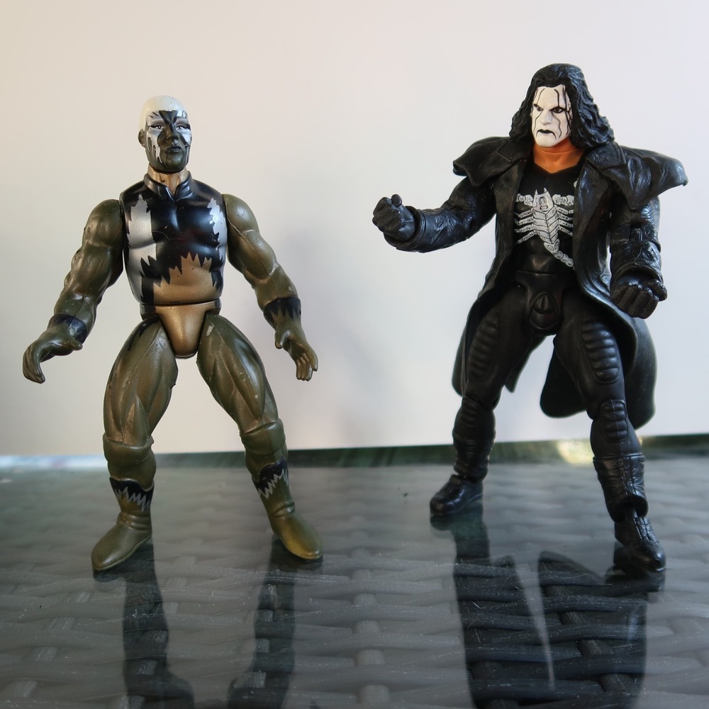 Sting vs Goldust Gold Dust Wrestling Figure Vintage lot WWF 90s WWE